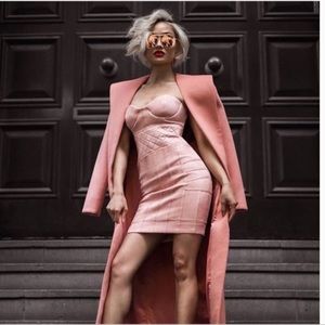 NWT PEACH SUEDETTE QUILTED BUSTIER MINI DRESS Sz XS